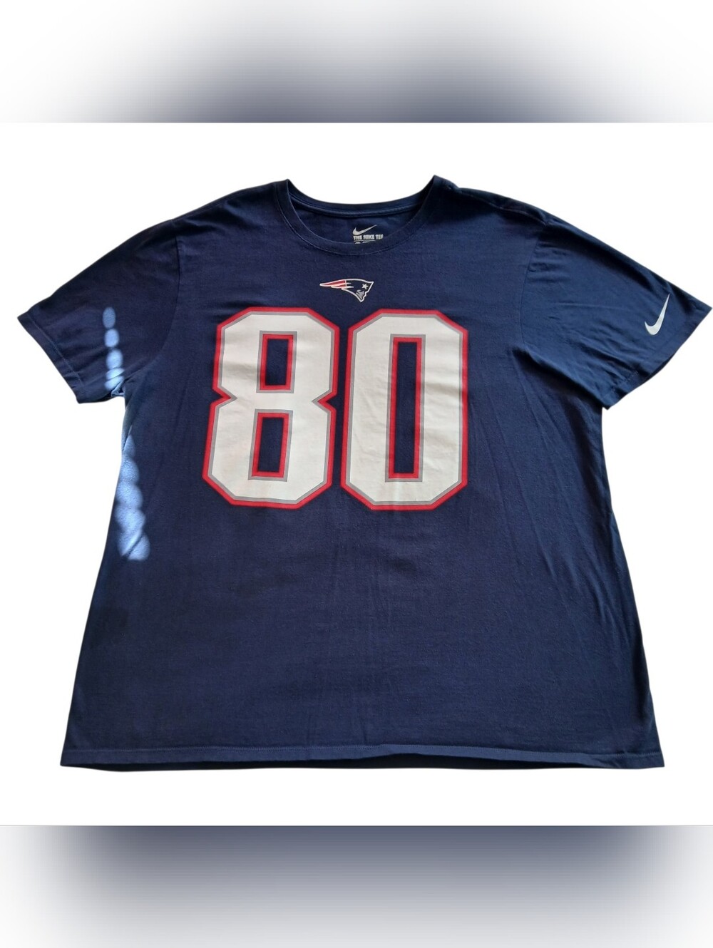 Danny Amendola #80 New England Patriots, Size XL, Men, Navy, Nike Graphic Tee